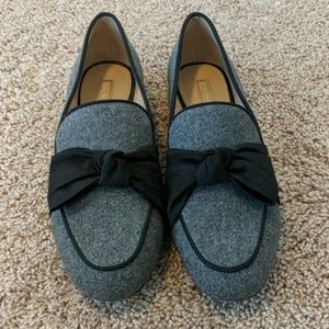 Grey Bow Loafers
